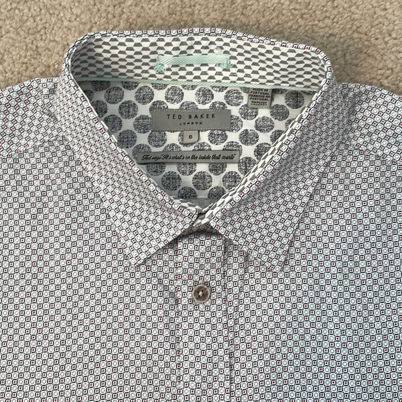 Ted Baker London Mens Short Sleeved Button Down Shirt Size 6 - Picture 3 of 11